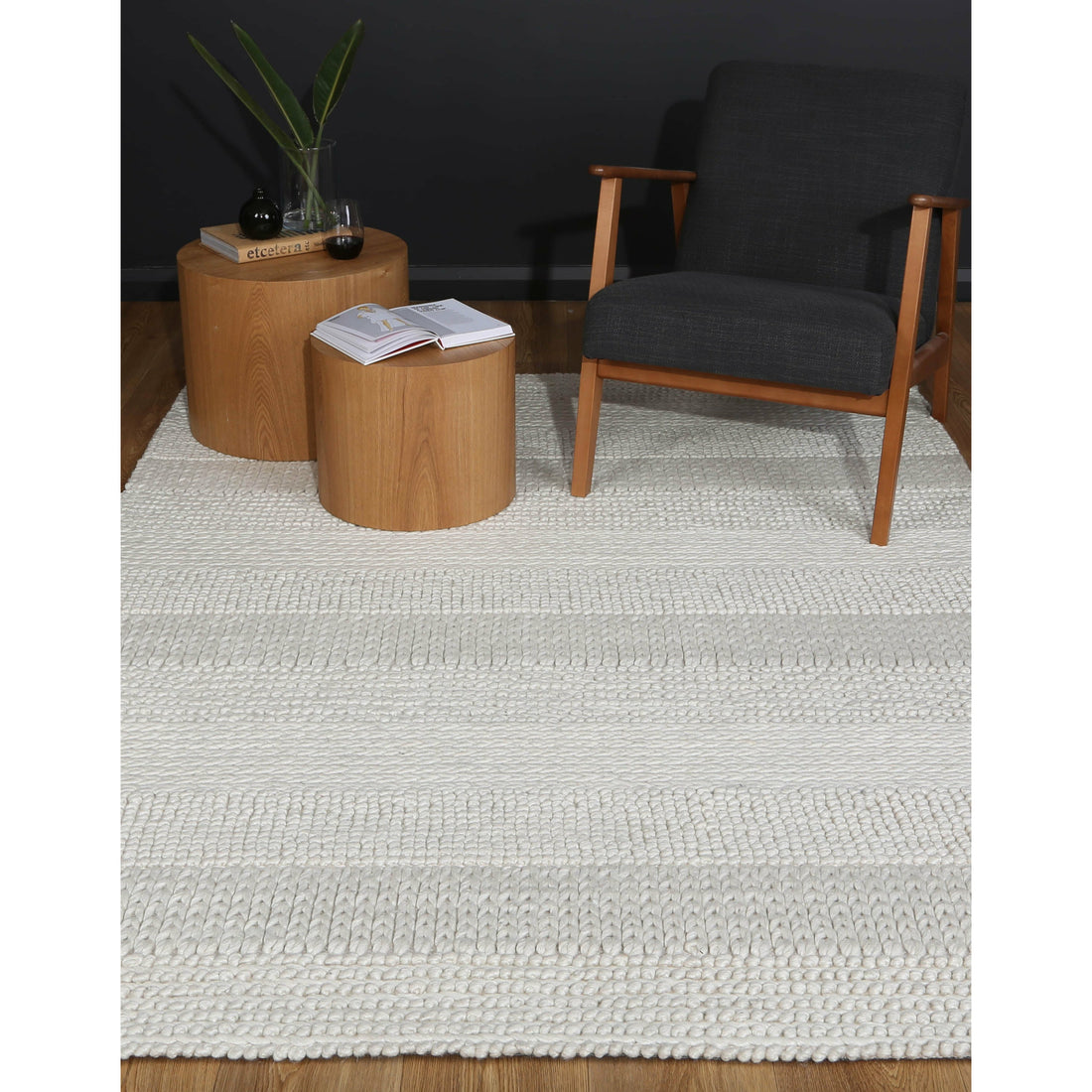 Zayna Grace White Wool Blend Rug 200x290cm