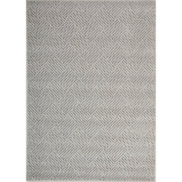 Hawaii Grey Shaped Geometric Ikat Rug  160x230cm