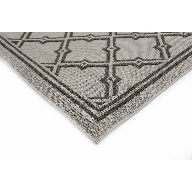 Hawaii Grey Diamond Shaped Geometric Ikat Bordered Rug 160x230cm