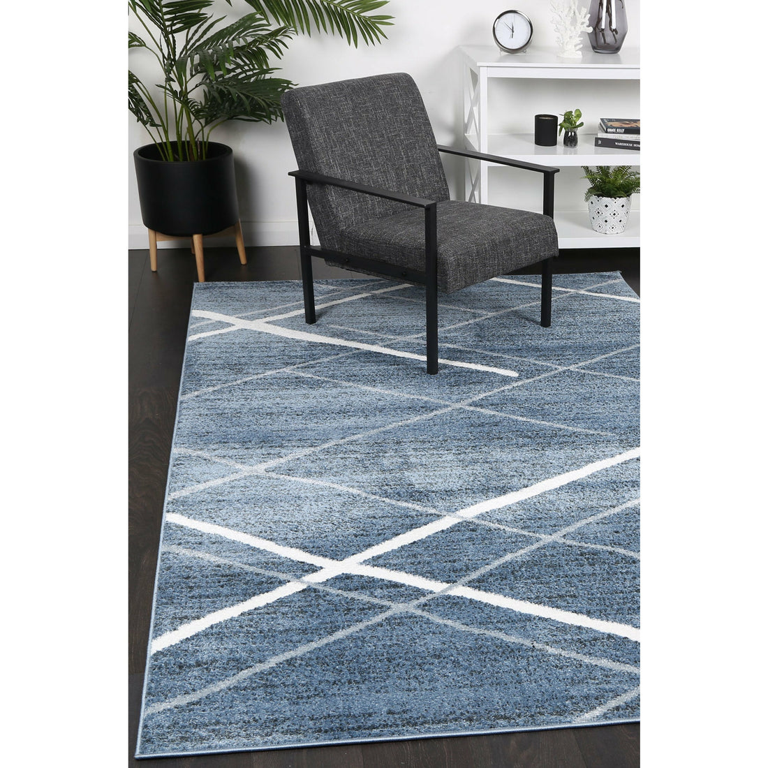 Windjana Abstract Stripe Blue Rug 160x230cm