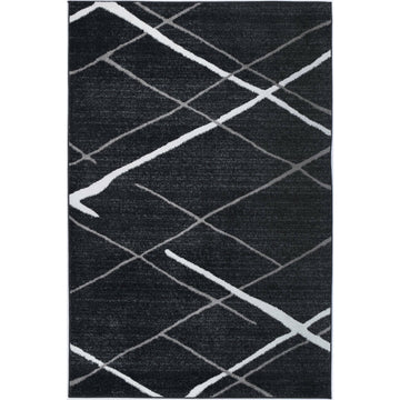 Windjana Abstract Stripe Charcoal Rug 160x230cm