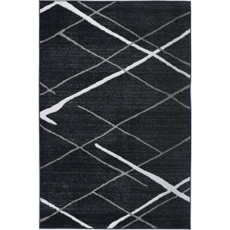 Windjana Abstract Stripe Charcoal Rug 160x230cm