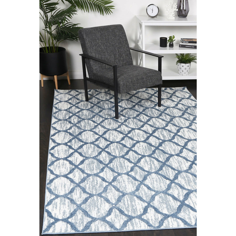 Windjana Lattice Blue Rug 160x230cm