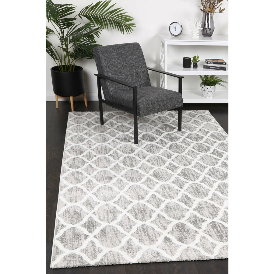 Windjana Lattice Silver Rug 160x230cm