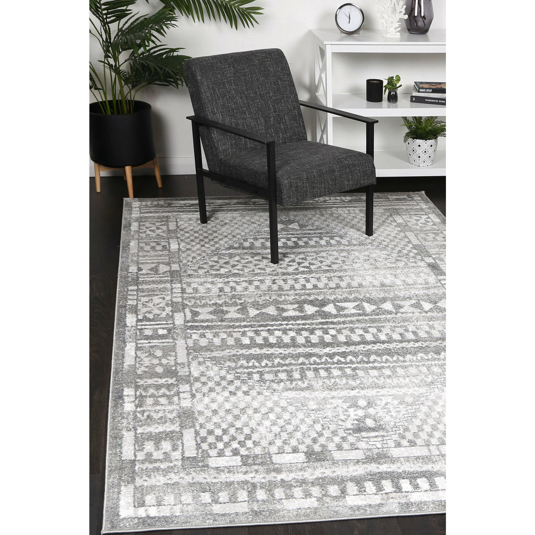 Windjana Tribal Grey Rug 160x230cm