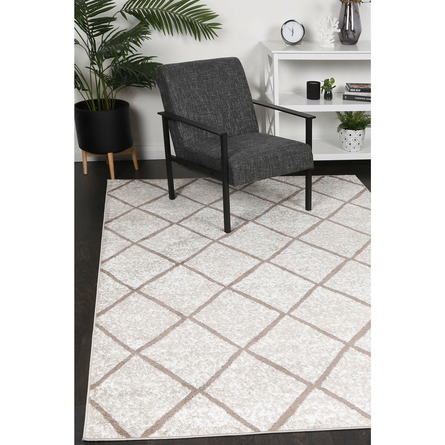 Windjana Diamond Latte Rug 200x290cm