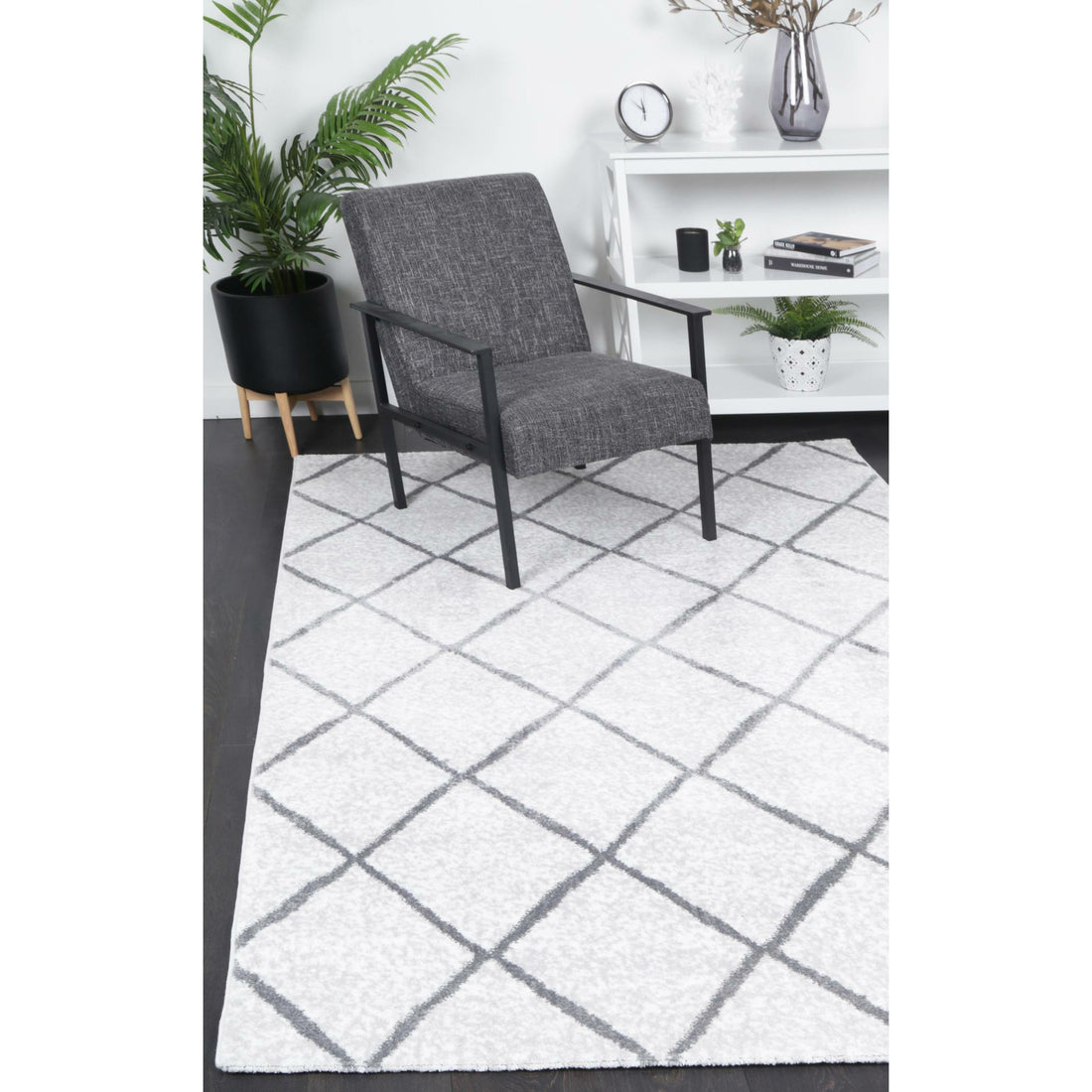 Windjana Diamond Silver Rug 200x290cm