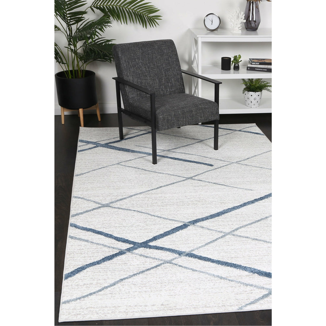 Windjana Abstract Stripe Light Blue Rug 200x290cm