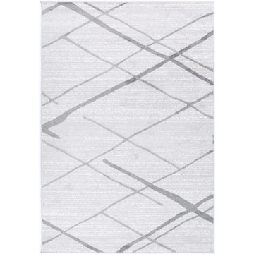 Windjana Abstract Stripe Silver Rug 200x290cm