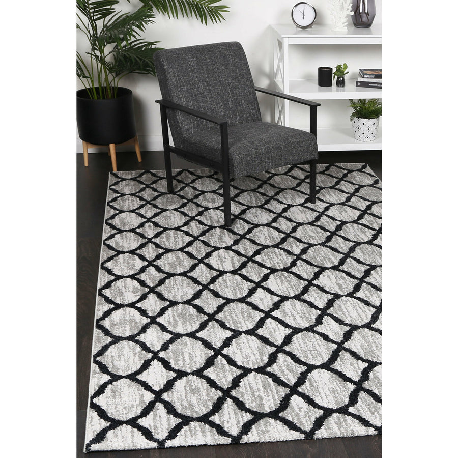 Windjana Lattice Charcoal Rug 200x290cm