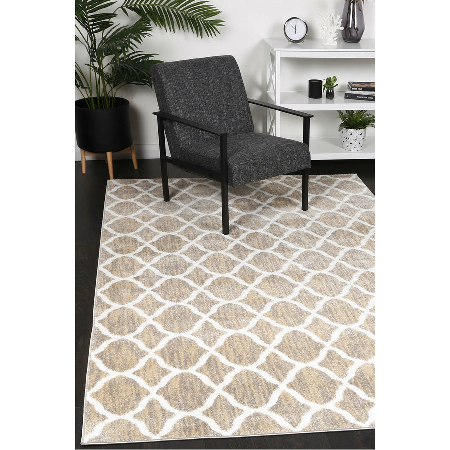 Windjana Lattice Latte Rug 200x290cm