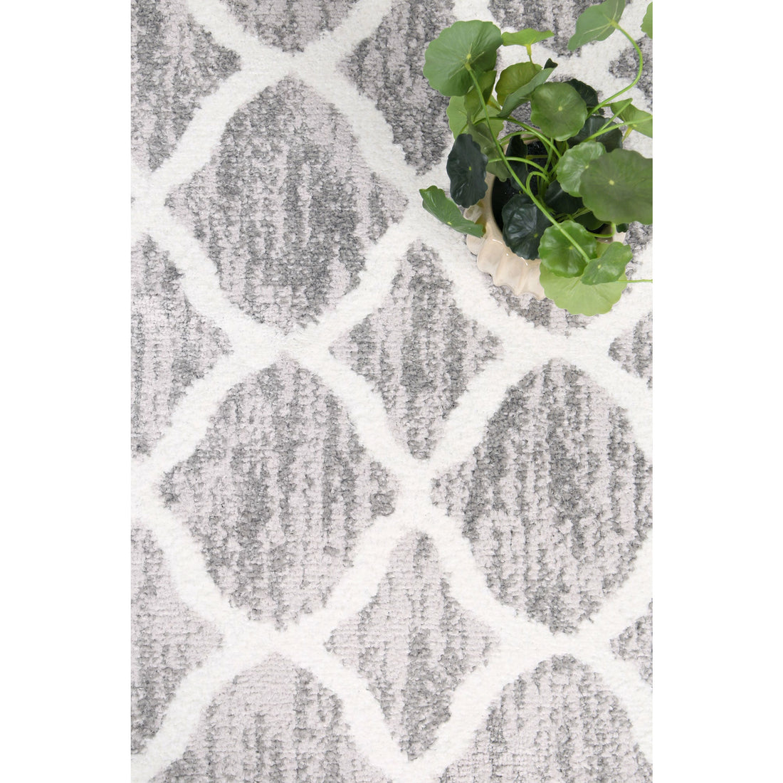 Windjana Lattice Silver Rug 200x290cm