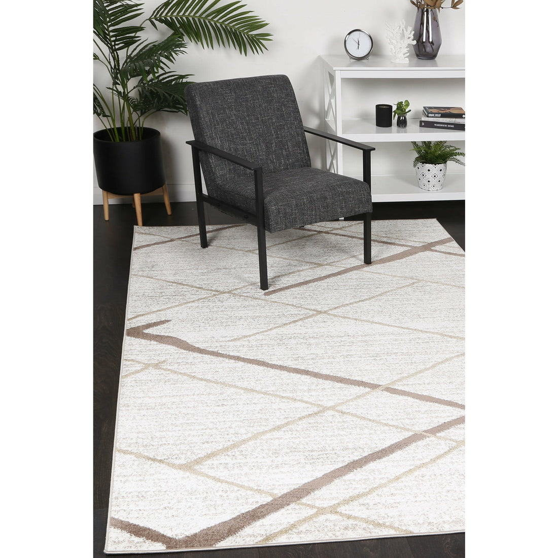 Windjana Abstract Stripe Latte Rug 240x330cm