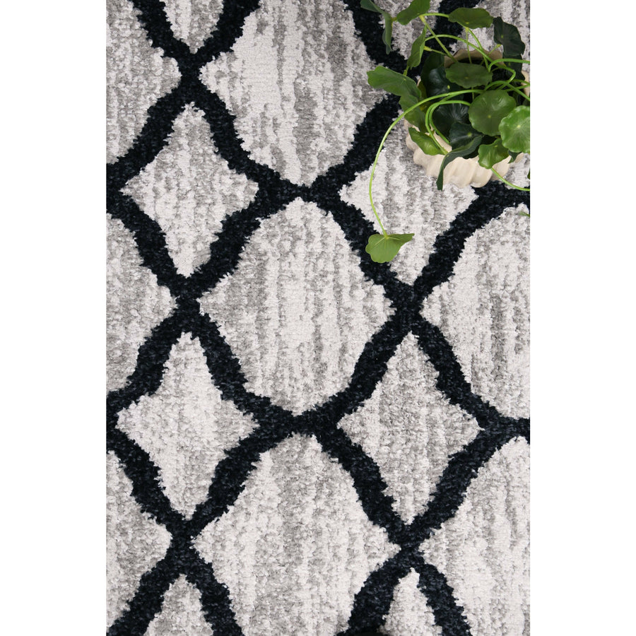 Windjana Lattice Charcoal Rug 240x330cm