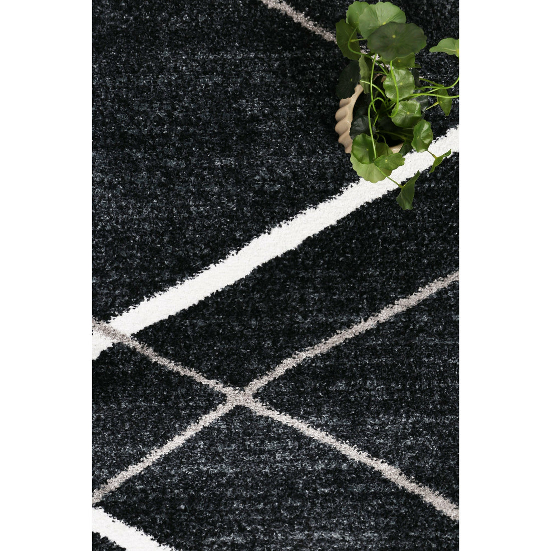 Windjana Abstract Stripe Charcoal Rug 280x380cm