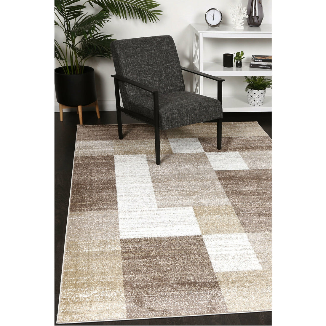 Windjana Abstract Geometric Beige Rug 280x380cm