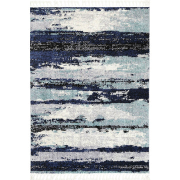 Myk Navy Blue Abstract Rug 300x400 cm