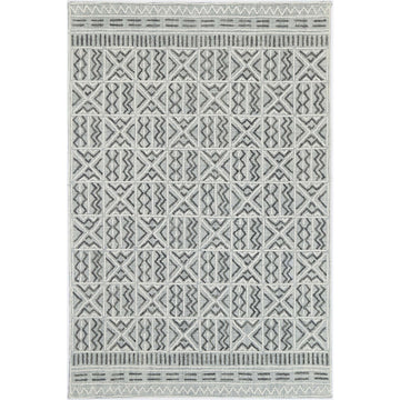 Mila Criss Cross Light Grey Rug 280x380cm