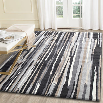 Morisot Dark Brown Vertical Stripes Rug 120x160cm