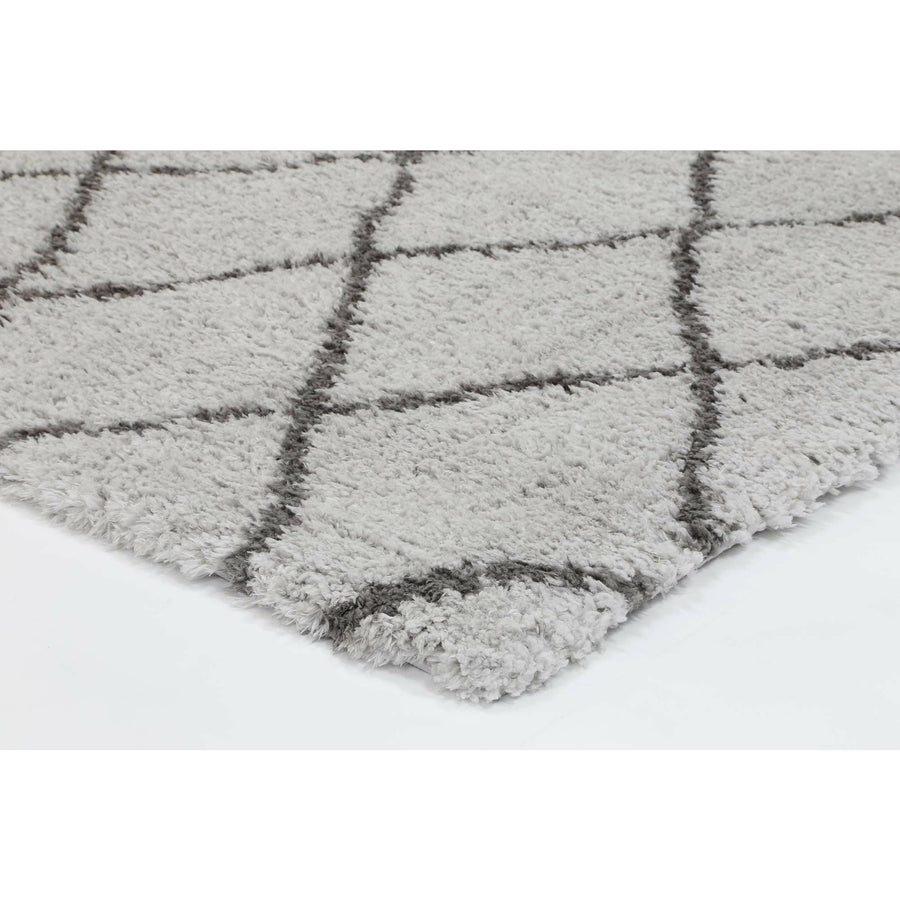 Moroccan Silver and Grey Diamond Rug 160X230cm