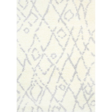 Moroccan Cream and Silver Fes Rug 200X290cm