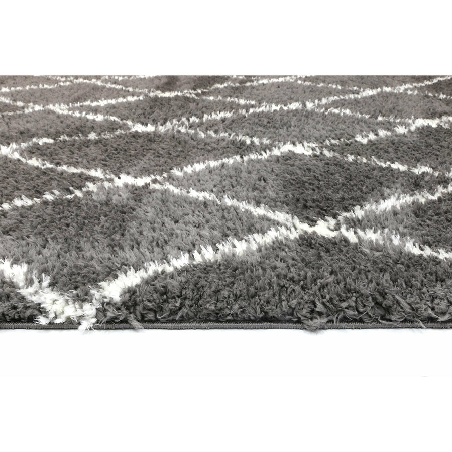 Moroccan Grey and Cream Diamond Rug 200X290cm