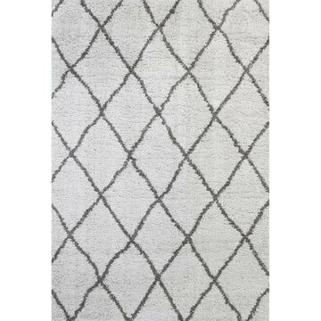 Moroccan Silver and Grey Diamond Rug 200X290cm