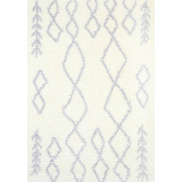 Moroccan Cream and Silver Tribal Rug 200X290cm