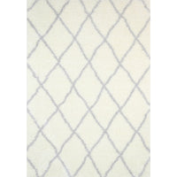 Moroccan Cream and Silver Diamond Rug 200X290cm