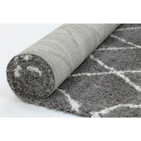 Moroccan Grey and Cream Diamond Rug 240X330cm