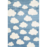 Piccolo Blue and White Cloud Kids Rug 120x170cm