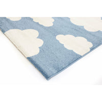 Piccolo Blue and White Cloud Kids Rug 120x170cm