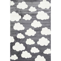 Piccolo  Dark Grey and White Cloud Kids Rug 120x170cm