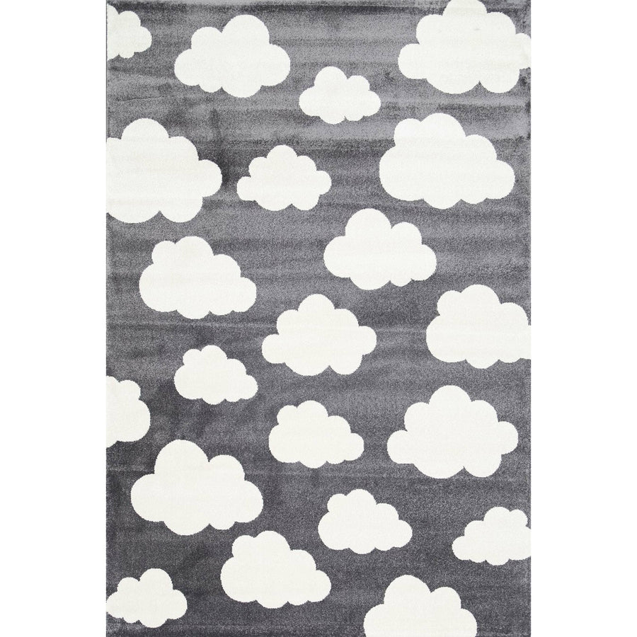 Piccolo  Dark Grey and White Cloud Kids Rug 120x170cm