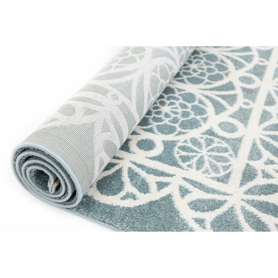 Piccolo  Aqua White Doily Kids Rug  120x170cm