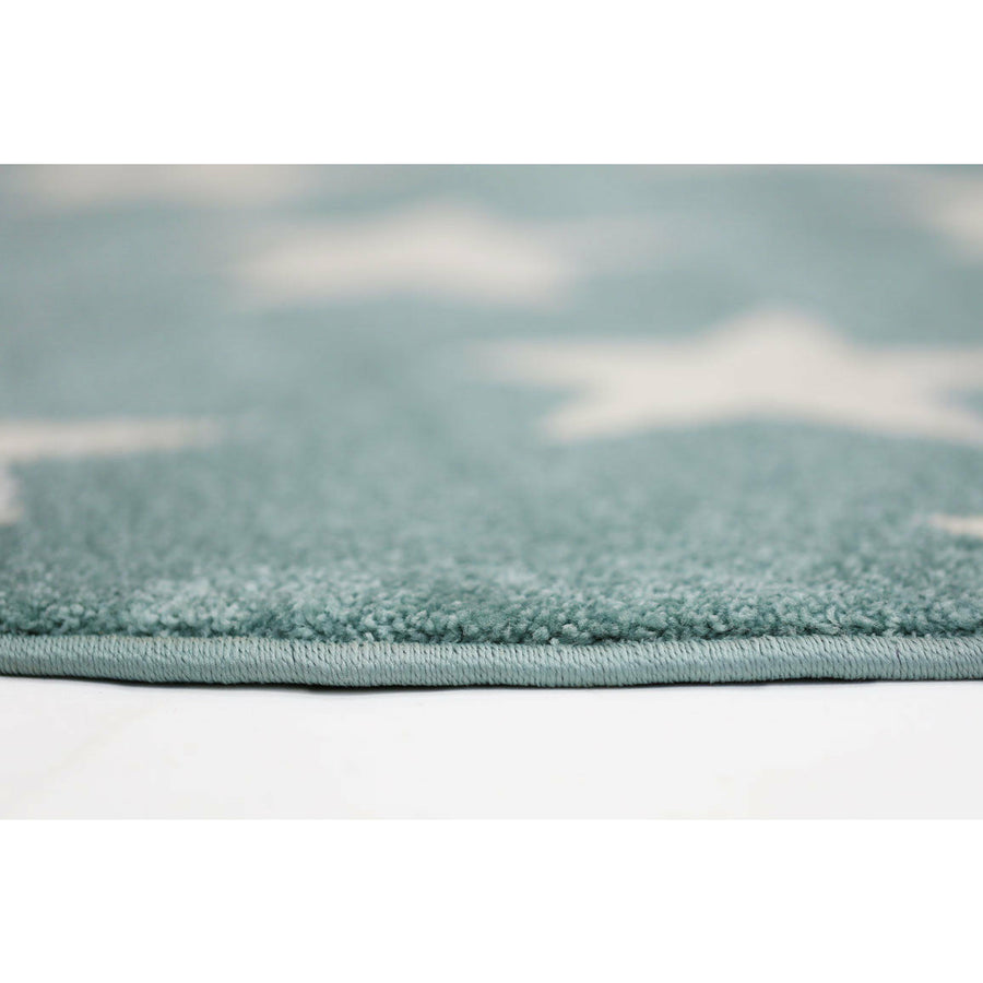 Piccolo Aqua White Stars Kids Rug 120x170cm