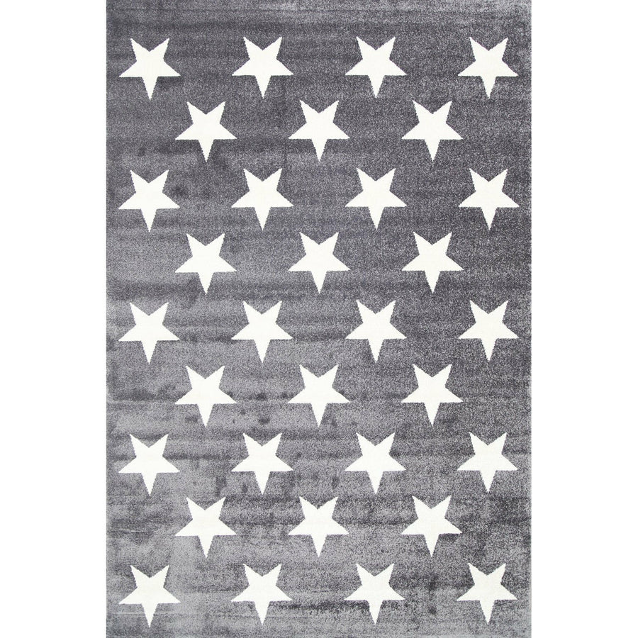 Piccolo Charcoal and White Stars Kids Rug 120x170cm