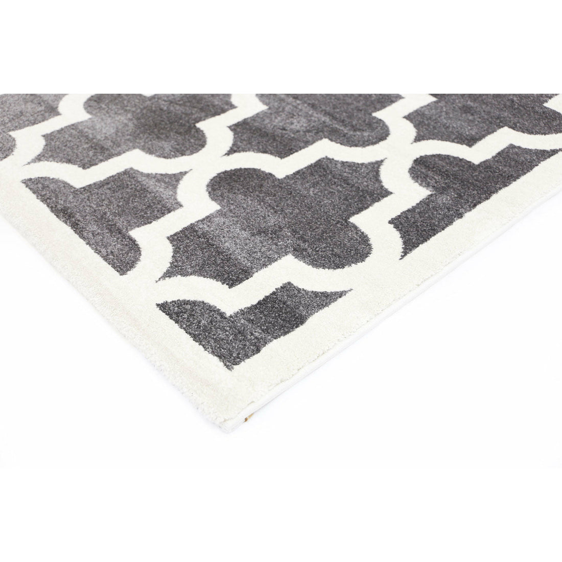 Piccolo Grey and White Lattice Pattern Kids Rug 120x170cm