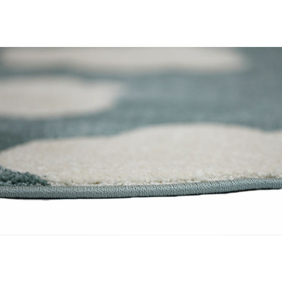 Piccolo  Aqua White Cloud Kids Rug 133x133cm Round