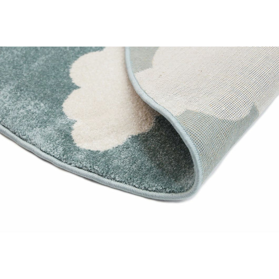 Piccolo  Aqua White Cloud Kids Rug 133x133cm Round