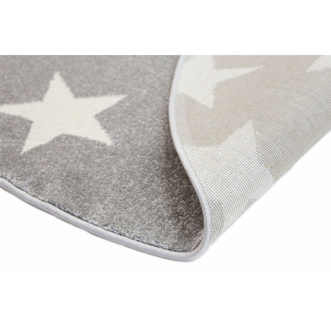 Piccolo Charcoal and White Stars Kids Rug 133x133cm Round