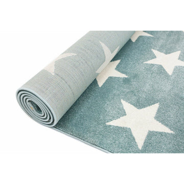 Piccolo Aqua White Stars Kids Rug 160x230cm