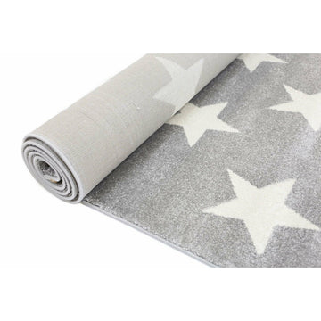 Piccolo Charcoal and White Stars Kids Rug 160x230cm