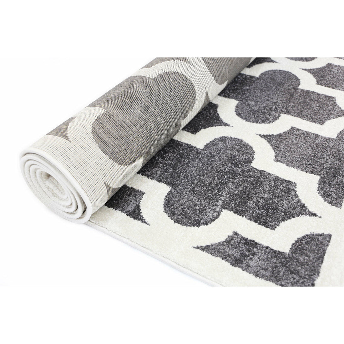 Piccolo Grey and White Lattice Pattern Kids Rug 160x230cm