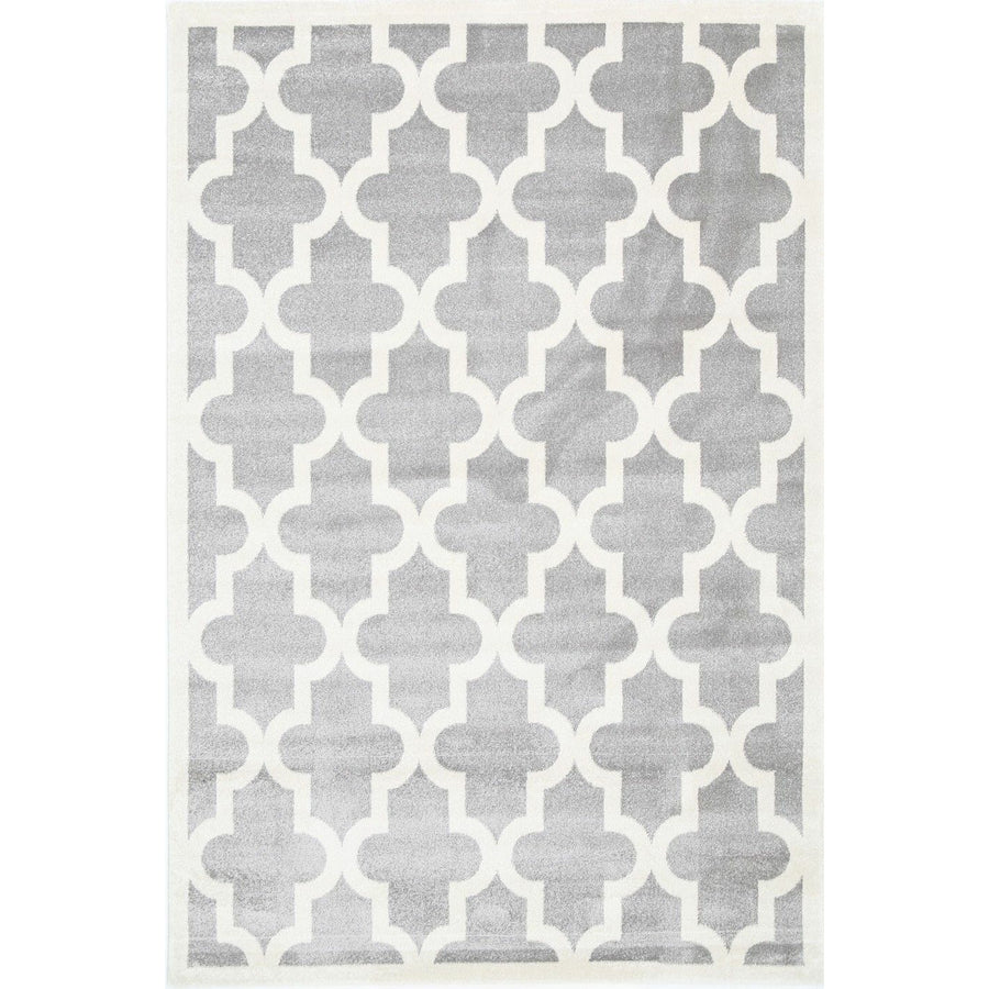 Piccolo Light Grey and White Lattice Pattern Kids Rug 160x230cm