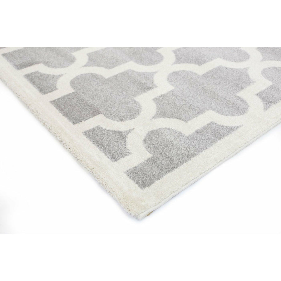 Piccolo Light Grey and White Lattice Pattern Kids Rug 160x230cm