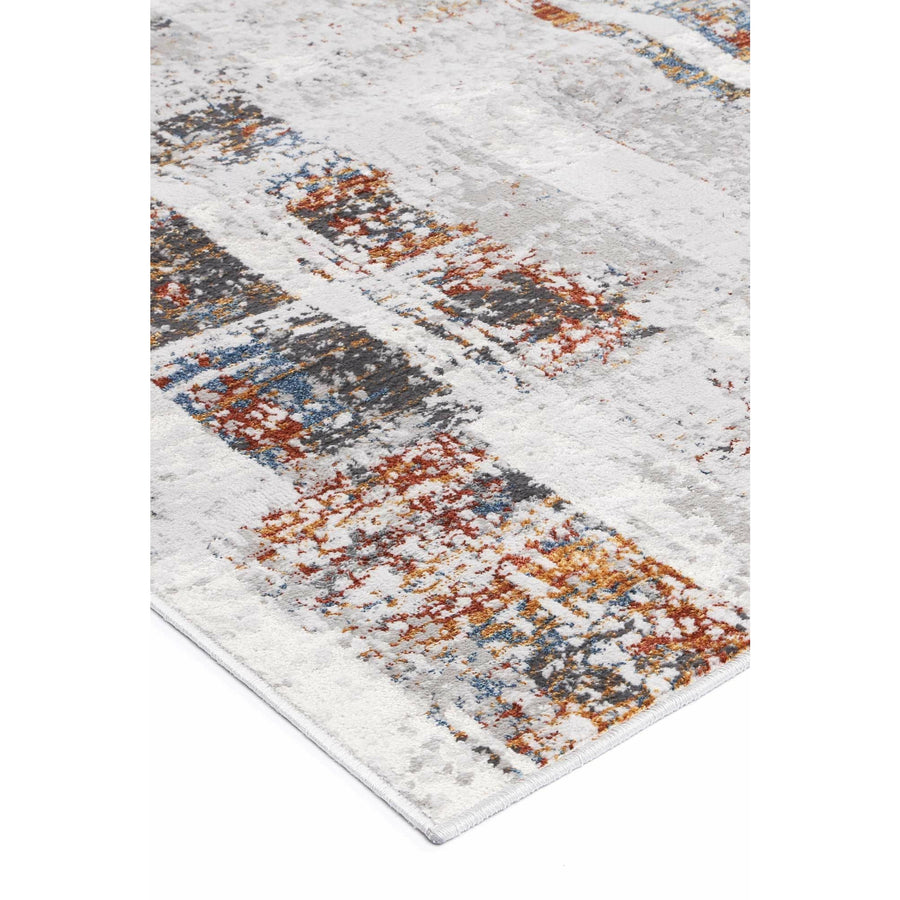 Isaiah Grey Rust Abstract Rug 120x170cm