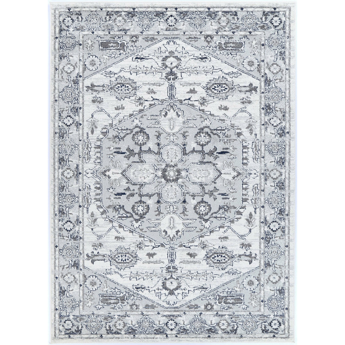 Ligures Grey White Rug 200X290cm