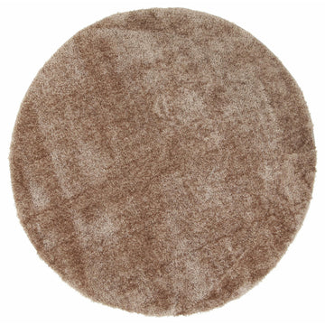 Puffy Soft Shaggy Round Rug Camel 160x160 cm Round