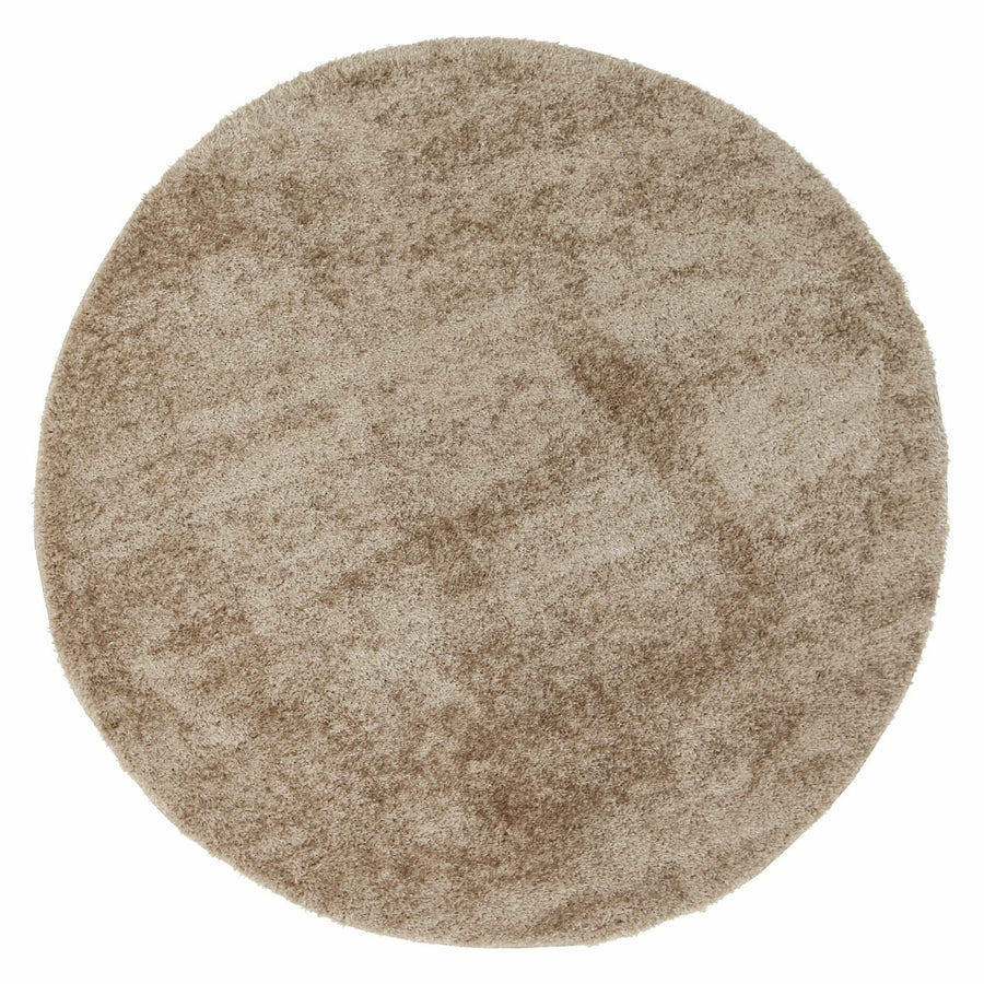 Puffy Soft Shaggy Round Rug Beige 160x160 cm Round